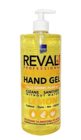 Intermed Reval Plus Professional Antiseptic Hand Gel Lemon Αντισηπτικό Gel Χεριών με Άρωμα Λεμόνι 1lt