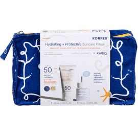 Korres Promo Hydrating & Protective Suncare Ritual Υψηλή Αντηλιακή Προστασία με Yoghurt Αντηλιακή Κρέμα Προσώπου & Ματιών SPF50, 50ml, Smart Yoghurt Probiotic Super Serum Ορός με Προβιοτικά, 15ml & Δώρο Naked Summers x Korres Νεσεσέρ, 1τεμ, 1σετ