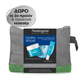 Neutrogena Πακέτο Περιποίησης Hydro Boost για Ξηρή Επιδερμίδα με Gel-Cream Ενυδατική Κρέμα Προσώπου, 50ml & Δώρο Κρέμα Ματιών, 15ml, & Nεσεσέρ, 1τεμ, 1σετ