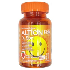Altion Kids D3 Sun Παιδικό Συμπλήρωμα Διατροφής Βιταμίνη D3 Με Γεύση Φράουλα 60 Ζελεδάκια