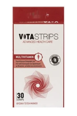 Vitastrips Multivitamin Συπλήρωμα Διατροφής για την Καλή Λειτουργία του Οργανισμού, 30ταινίες
