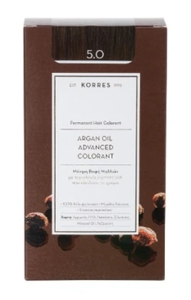 Korres Argan Oil Advanced Colorant Μόνιμη Βαφή Μαλλιών 5.0 Καστανό Ανοιχτό Φυσικό 50ml