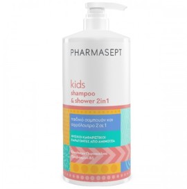 Pharmasept Kids Shampoo & Shower 2 in 1 Απαλό Παιδικό Σαμπουάν & Αφρόλουτρο 1000ml με Αντλία