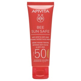 Apivita Bee Sun Safe Anti Spot Anti Age Tinted Face Cream SPF50 Αντηλιακή Κρέμα Προσώπου κατά των Πανάδων & Ρυτίδων με Χρώμα 50ml