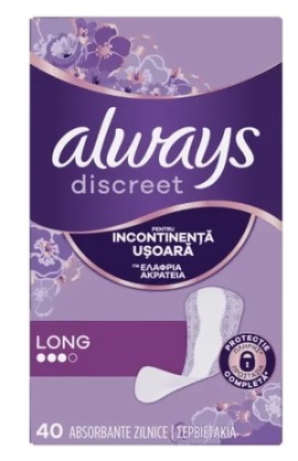 Always Discreet Σερβιετάκια Για Την Ακράτεια Long Size 3 40τμχ