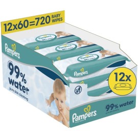 Pampers 99% Water Μωρομάντηλα, (12x60τεμ) 720τεμ