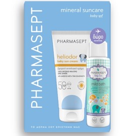 Pharmasept Heliodor Promo Babys Summer Essentials με Heliodor Βaby Sun Cream Βρεφική Αντιηλιακή Κρέμα SPF50 100ml & Δώρο Baby Mild Bath Απαλό Βρεφικό Αφρόλουτρο, 100ml