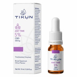 Tikun Any Time 5% CBD 500mg Υπογλώσσιες Σταγόνες 10ml