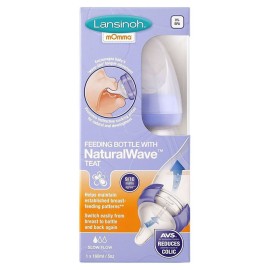 Lansinoh Πλαστικό Μπιμπερό με NaturalWave Θηλή 160ml