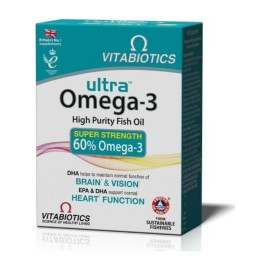 Vitabiotics Ultra Omega-3 Super Strength 60% Υψηλής Καθαρότητας Ιχθυέλαιο 60caps