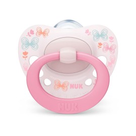 Nuk Signature Pink Πιπίλα Σιλικόνης Ροζ χρώμα 0-6m 1μχ