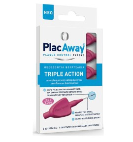 Plac Away Triple Action Μεσοδόντια Βουρτσάκια 0.4mm-ISO0 6τμχ
