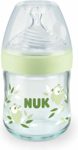Nuk Nature Sense Even Softer Series (10.745.119) Γυάλινο Μπιμπερό με Θηλή Σιλικόνης Μεγεθος M, 0-6m, 240ml