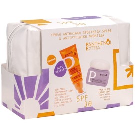 Panthenol Extra Αντηλιακή & Αντιρυτιδική Φροντίδα με Sun Care Diaphanous Αντηλιακό Gel Προσώπου SPF30, 50ml & Face & Eye Cream 24h Κρέμα Προσώπου & Ματιών, 50ml & Δώρο Νεσεσέρ, 1σετ