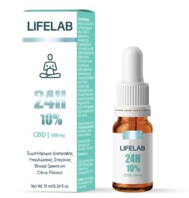 Lifelab 24H 10% CBD 1000mg, Υπογλώσσιες Σταγόνες, 10ml