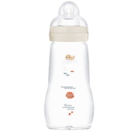 MAM Feel Good Γυάλινο Μπιμπερό Λευκό 2+μηνών 260ml