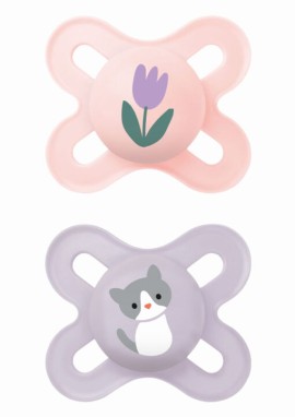 MAM Start Πιπίλα Σιλικόνης Ροζ 0-2 μηνών 2τμχ