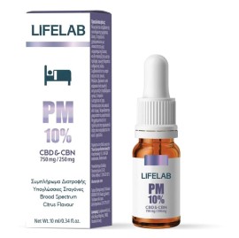 Lifelab CBD PM 10% Συμπλήρωμα διατροφής σε Μορφή Ελαίου για Ισορροπία, Ευεξία και Χαλάρωση το Βράδυ, 10ml
