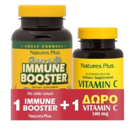 Natures Plus Source Of Life Immune Booster 90 ταμπλέτες Ενίσχυση του Ανοσοποιητικού & Vitamin C 500mg with Rose Hips 90 ταμπλέτες