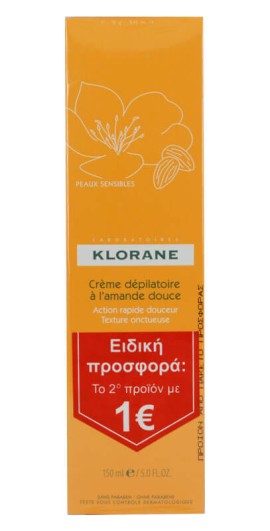 Klorane Creme Depilatoire a l amande douce 150ml 1+1