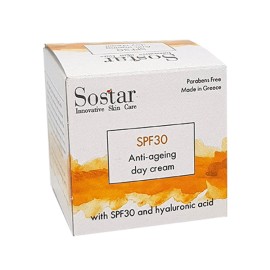 Sostar Αντιρυτιδική κρέμα ημέρας με Υαλουρονικό Οξύ SPF30, 50ml