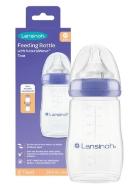 Μπιμπερό Lansinoh - NaturalWave, 3μ + , 240 ml