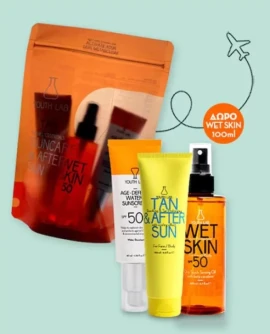 Youth Lab Promo Sun & After Travel Set With Age Defense Watery Sunscreen Spf 50, 40ml & Wet Skin Sun Protection Spf 50, 100ml &