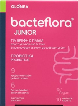 Olonea BacteFlora Junior Προβιοτικά σε Σκόνη με Ουδέτερη Γεύση, 10 φακελάκια