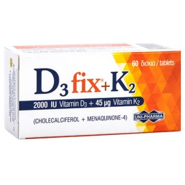 Uni-Pharma Βιταμίνη D3 Fix 2000iu + K2 45mg 60tabs