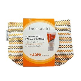 Tecnoskin Sun Protect Facial Cream SPF50+ Αντηλιακή Κρέμα Προσώπου με Χρώμα 50ml & ΔΩΡΟ Νεσεσέρ