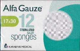 Alfa Gauze αποστειρωμένες κομπρέσες γάζας  ( 17 x 30 cm) 12τμχ