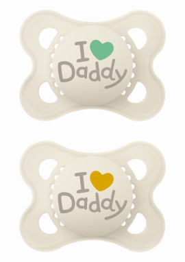 MAM I Love Mummy & Daddy Ορθοδοντική Πιπίλα Σιλικόνης Ροζ 2-6 μηνών 2τμχ