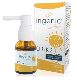 Ingenic Junior D3 + K2 Spray Συμπλήρωμα Διατροφής για Βρέφη & Παιδιά, 20ml