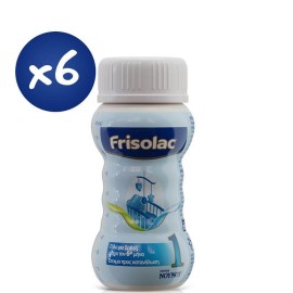 Frisolac RTF Γάλα Έτοιμο προς Κατανάλωση για Βρέφη μέχρι τον 6ο μήνα, 6x90ml