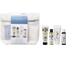 Korres Promo Travel Size Pure Greek Olive Body Milk Olive Blossom 40ml & Shower Gel 40ml & Aloe & Dittany Normal Hair Shampoo 40ml & Conditioner 40ml & Δώρο Νεσεσέρ 1 Τεμάχιο