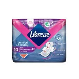 Libresse Comfort & Security Maxi Goodnight Σερβιέτες Νύχτας με Φτερά, 10τεμ