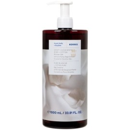 Korres Crispy Clean White Rose + Cotton Shower Gel Λευκά Άνθη + Βαμβάκι Αφρόλουτρο, 1lt