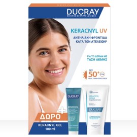 Ducray Set Keracnyl UV Anti-blemish Fluid Spf50+ 50ml + Δώρο Kerancyl Gel Καθαρισμού 100ml