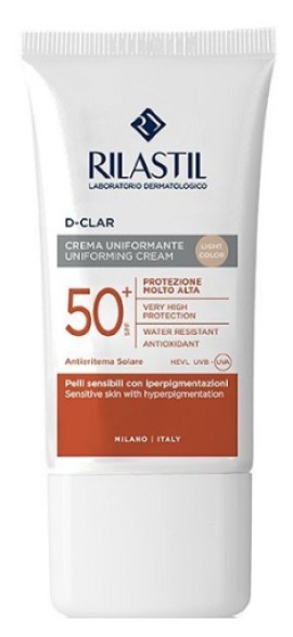 Rilastil D-Clar Uniforming Cream SPF50+ Αντηλιακή Κρέμα με Χρώμα Light Απόχρωση, 40ml