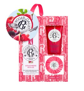 Roger&Gallet Ανοιξιάτικο Σετ Gingembre Rouge με Eau Parfumee Bienfaisante, 100 ml, Aναζωογονητικό Σαπούνι, 50g, & Aναζωογονητικό Αφρόλουτρο, 50ml, 1σετ