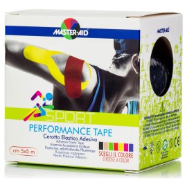 Master Aid Sport Performance Tape Μαύρο Ελαστικό Αυτοκόλλητο Επίθεμα 5cm x 5