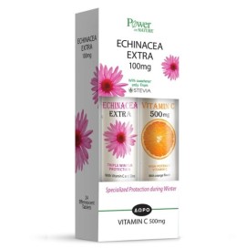 POWER HEALTH - PROMO PACK Echinacea Extra με Στέβια, 24 αναβράζοντα δισκία, ΔΩΡΟ Vitamin C 500mg 20 αναβράζοντα δισκία