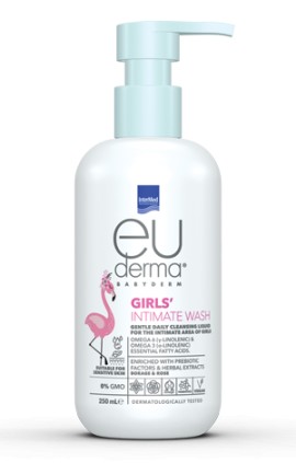 Intermed Euderma Baby Girls Intimate Καθημερινό Καθαριστικό Υγρό για την Ευαίσθητη Περιοχή των Κοριτσιών 250ml