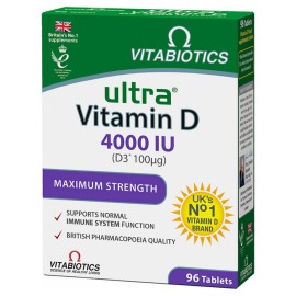 Vitabiotics Ultra Vitamin D3 4000iu 100mg Συμπλήρωμα Διατροφής 96tabs