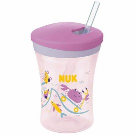 Nuk Action Cup Πλαστικό Παιδικό Ποτηράκι Ροζ 12m+ 230ml