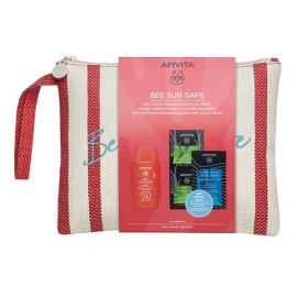 Apivita Set Bee Sun Safe Dry Touch Invisible Face Fluid SPF50, 50ml & Δώρο Express Beauty Face Mask Aloe, 2x8ml & Express Beauty Hair Mask με Υαλουρονικό Οξύ, 20ml