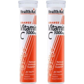 Health Aid Vitamin C 1000mg Πορτοκάλι 20 αναβράζουσες ταμπλέτες 1+1