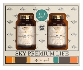 Sky Premium Life PROMO PACK Vitamin D3 2500 IU 60tabs & ΔΩΡΟ Vitamin C 500mg 60 ταμπλέτες