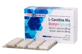 Viogenesis L-Carnitine Mix Acetyl + Tartrate, 60 κάψουλες