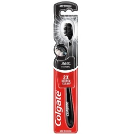 Colgate 360° Black Medium Οδοντόβουρτσα, 1 τεμάχιο